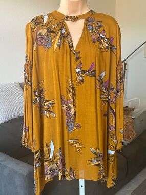 SIMIDA STAR Floral Long Sleeve Tunic Mini Dress NWOT